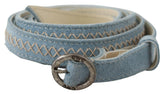 Costume National Blue Skinny Leather Fashion Waist Belt -   -  Costume National.